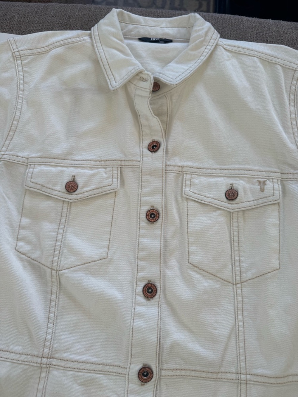 Frye Cream Button-Front Shirt - Picture 4 of 9